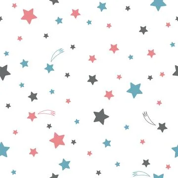 Cute seamless pattern with stars Stock Illustration