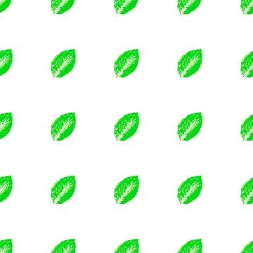 Cute seamless pattern. Texture of green leaves with acrylic paint. Print for  Illustrazione stock