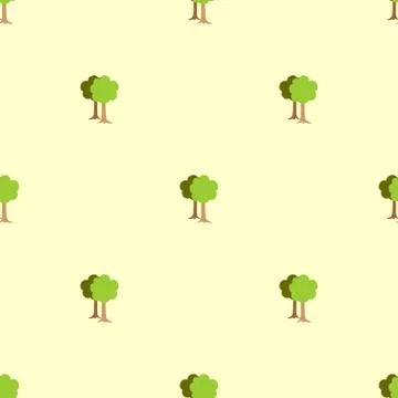Cute seamless pattern with trees Stock Illustration