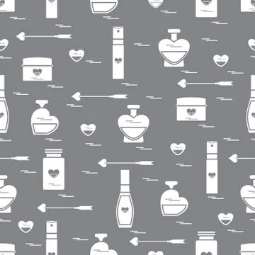 Cute seamless pattern with various accessories for the care of your body and  Stock Illustration