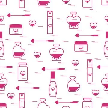 Cute seamless pattern with various accessories for the care of your body and  Stock-Illustration