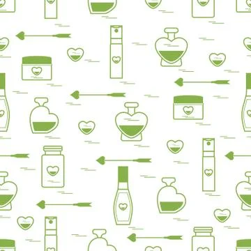 Cute seamless pattern with various accessories for the care of your body and  Stock-Illustration