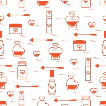 Cute seamless pattern with various accessories for the care of your body and  Stock Illustration