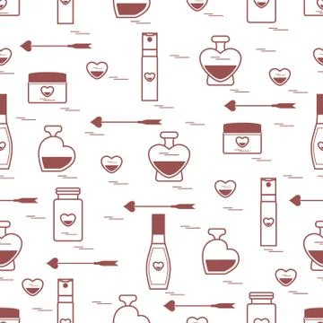 Cute seamless pattern with various accessories for the care of your body and  Stock Illustration