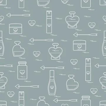 Cute seamless pattern with various accessories for the care of your body and  Stock Illustration