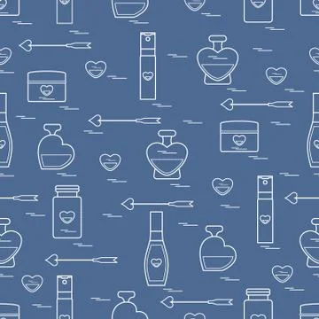 Cute seamless pattern with various accessories for the care of your body and  Stock Illustration