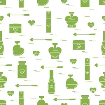 Cute seamless pattern with various accessories for the care of your body and  Stock Illustration