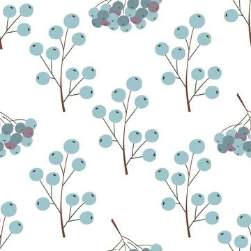 Cute seamless pattern. Wallpaper for your creativity. Winter berries. Print f Stock Illustration