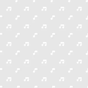 Cute seamless pattern with white musical notes on light grey background 스톡 일러스트