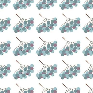 Cute seamless pattern. Winter berries. Wallpaper for your creativity. Print f Stock Illustration