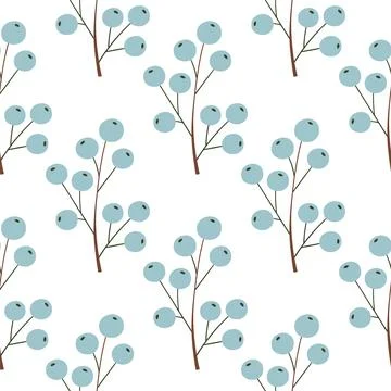 Cute seamless pattern. Winter berries. Wallpaper for your creativity. Print f Stock Illustration