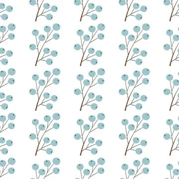 Cute seamless pattern. Winter berries. Wallpaper for your creativity. Print f Stock Illustration
