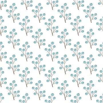 Cute seamless pattern. Winter berries. Wallpaper for your creativity. Print Stock Illustration