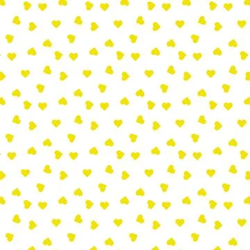 Cute seamless pattern of yellow hearts Stock Illustration
