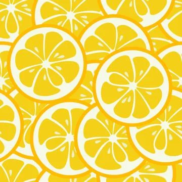 Cute seamless pattern with yellow lemon slices Illustrazione stock