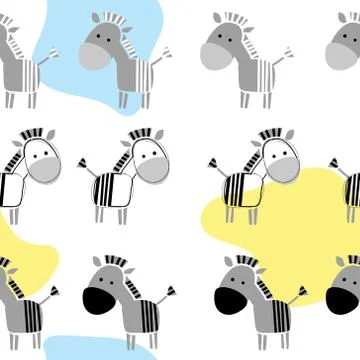 Cute seamless pattern Zebras Illustrazione stock