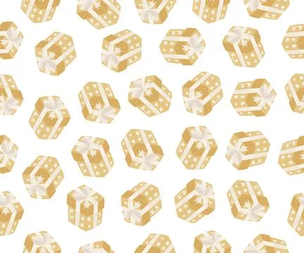 Cute seamless patterns with gift boxes. Stock Illustration