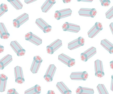 Cute seamless patterns with gift boxes. Stock Illustration