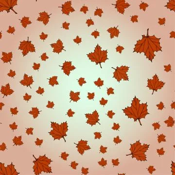 Cute seamless patterns. Maple leaf with autumn colors. Stock Illustration