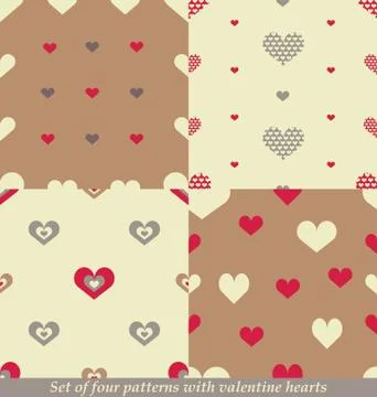 Cute seamless patterns for Valentine's day design. Stockillustratie