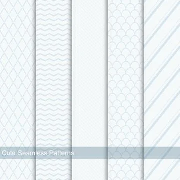 Cute seamless patterns, vector backgrounds Stock Illustration