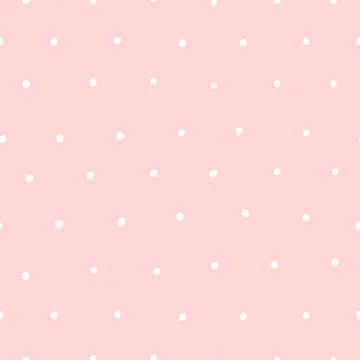 Cute seamless pink pattern with white dots. Polka dot background Stock Illustration