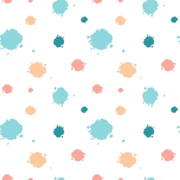 Cute seamless vector pattern background illustration with ink blots Stock Illustration