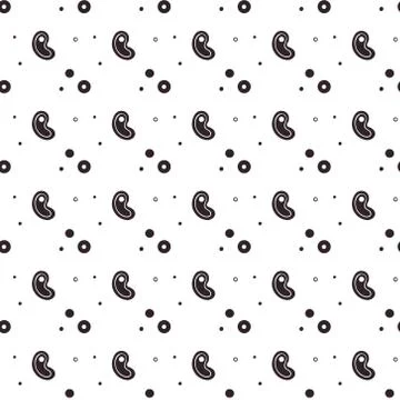 Cute seamless vector pattern with different elements. Fun abstract texture with 스톡 일러스트