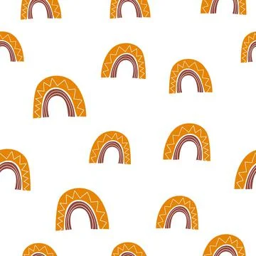 Cute seamless vector pattern Scandinavian background illustration with hand made Stock Illustration