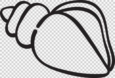 Cute Seashell Cone Doodle Outline Stock Illustration