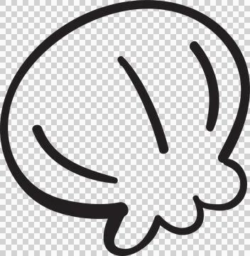 Cute Seashell Prickly Doodle Outline Stock Illustration