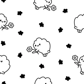 Cute seashell with smiling face. Coloring Page. Illustrazione stock