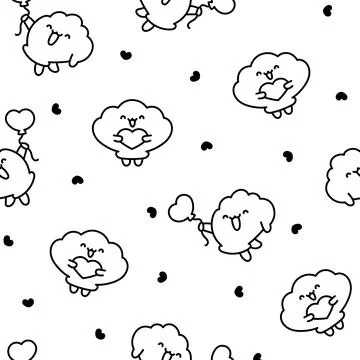 Cute seashell with smiling face. Coloring Page. 스톡 일러스트