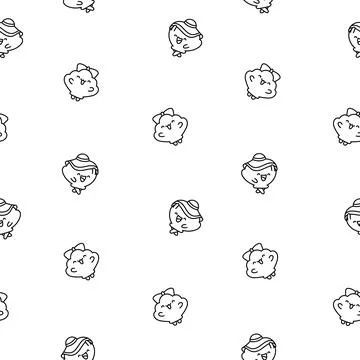 Cute seashell with smiling face. Coloring Page. Stock Illustration