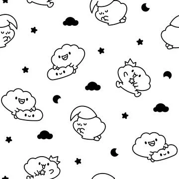 Cute seashell with smiling face. Coloring Page. 스톡 일러스트