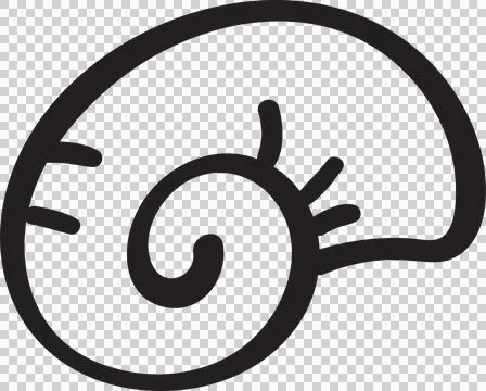 Cute Seashell Snail Doodle Outline Stock Illustration