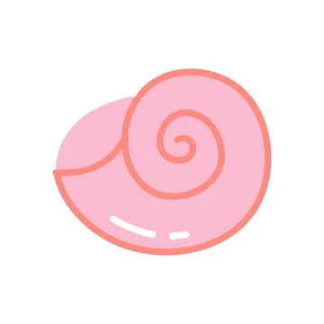 Cute Seashell Vector Illustration Pink Spiral Beach Shell Design Illustrazione stock