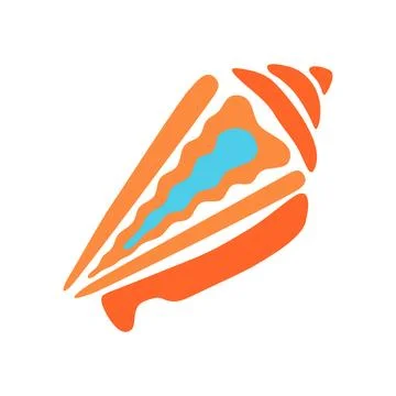 Cute seashell vector illustration. Simple shell shape in modern hand drawn flat Stock Illustration