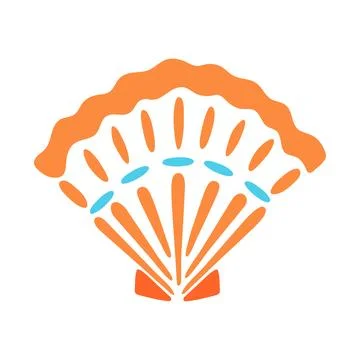 Cute seashell vector illustration. Simple shell shape in modern hand drawn flat Illustrazione stock