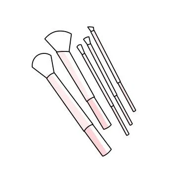 Cute set of brushes Stock Illustration