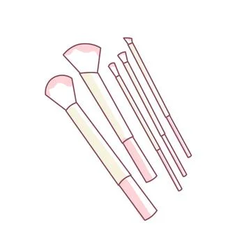 Cute set of brushes Stock Illustration