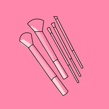 Cute set of brushes Stock Illustration