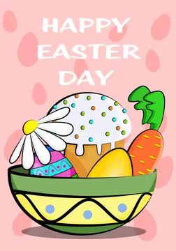 Cute set for easter on your table Stock Illustration