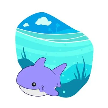 Cute Shark Vector Illustration Background Stock Illustration