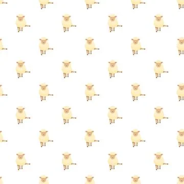 Cute sheep animal seamless pattern repeating background Stock Illustration