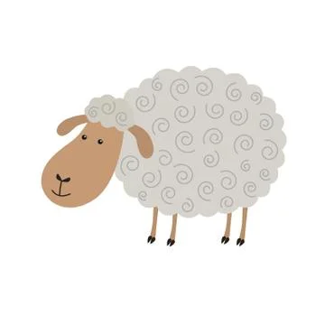 Cute sheep cartoon Stock Illustration