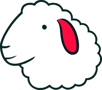 Cute Sheep Character in Simple Design Stock Illustration