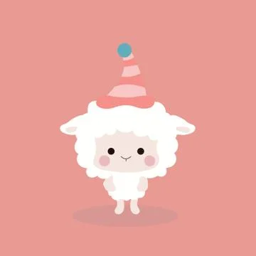 Cute sheep in flat style. Stock Illustration
