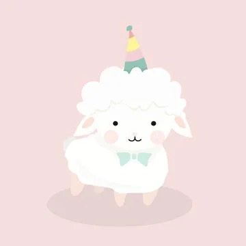 Cute sheep in flat style. Stock Illustration