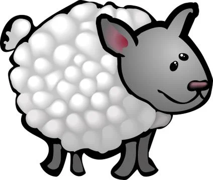 Cute sheep illustration Stock Illustration